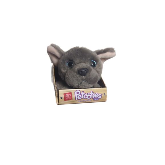 New Russ Petooties Pets 4" Gray French Bulldog Beanie Bag Plush Collectible - Picture 1 of 4